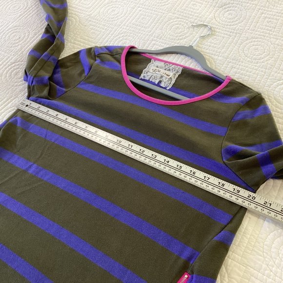 Anthropologie LILI'S CLOSET Stripe Zip Tee Shirt Top Blouse Sz M - Picture 7 of 11